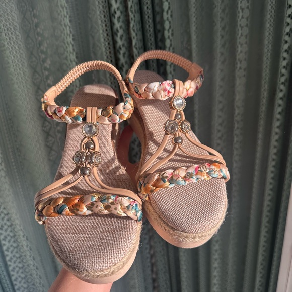Shoes - Women's Multicolor Wedge Sandals
